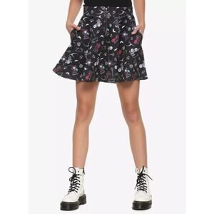 Disney The Nightmare Before Christmas O-Ring Skater Skirt Black Womens Plus 3X